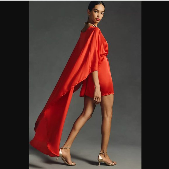 Erika Peña Cape Mini Dress DIOSA SHORT DRESS L/XL - Picture 2 of 15